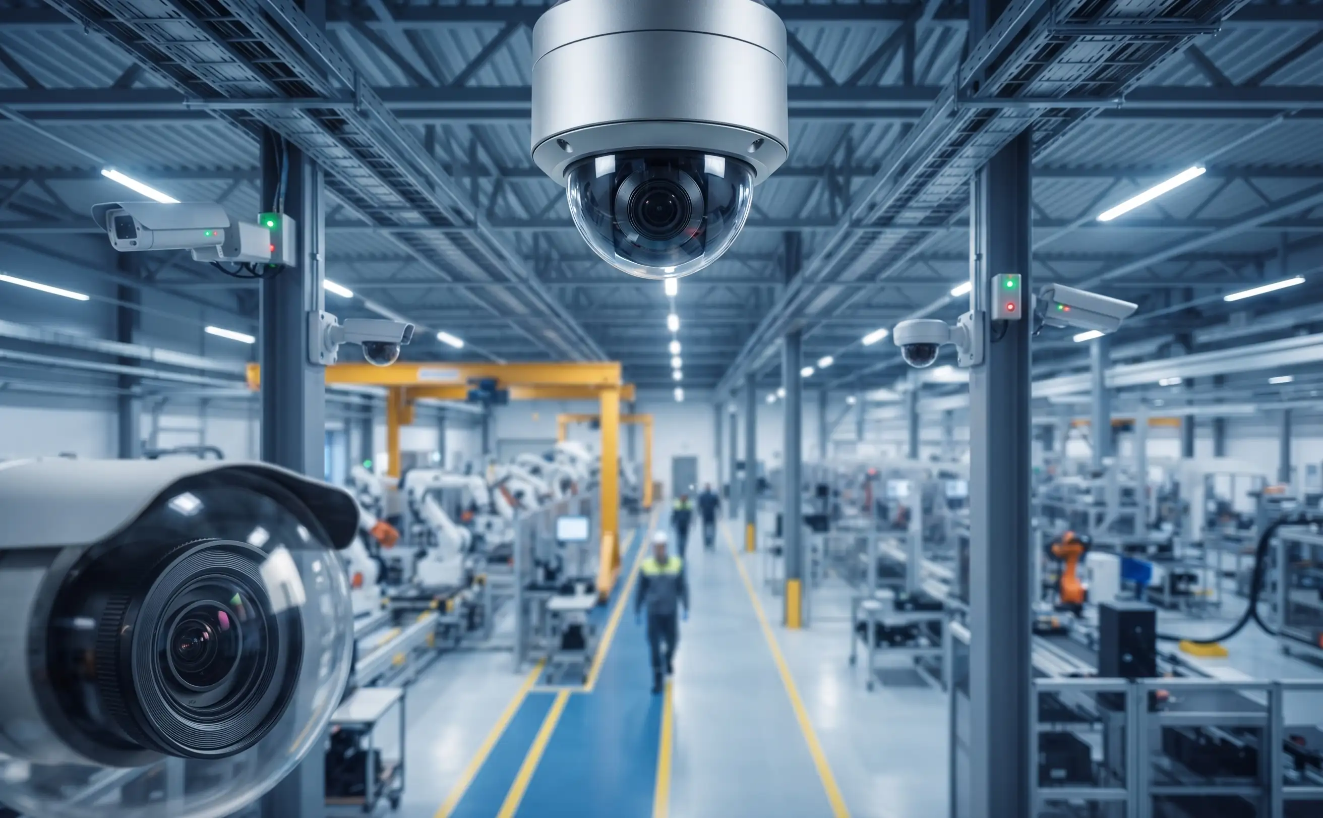 Wireless public address speaker installed in factory