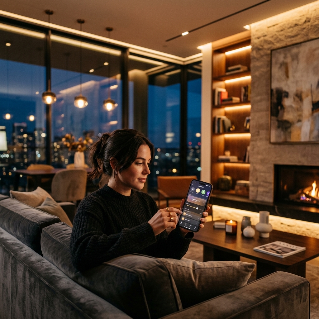 Smart home automation app controlling lighting and appliances