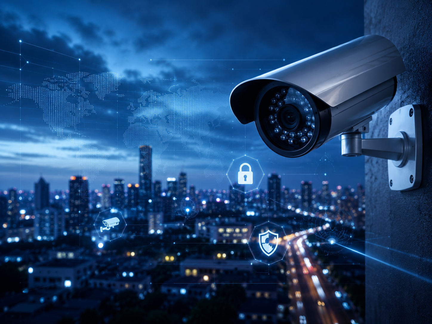 IP CCTV camera mounted at retail store entrance